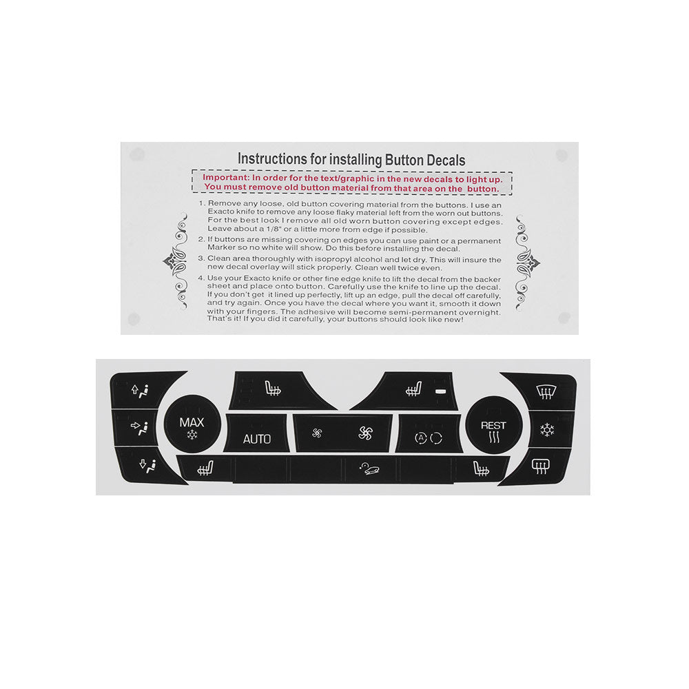 AC Climate Control Button Sticker Repair Kit Suitable For 2006-2011 BMW E90 E91 E92 330I