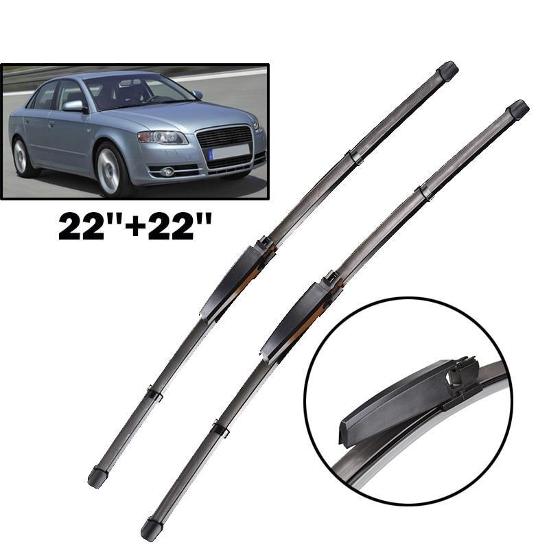 Front Wiper Blades For Audi A4 B7 S4 RS4 2004 - 2008 Windshield Windscreen Front Window 22"+22"