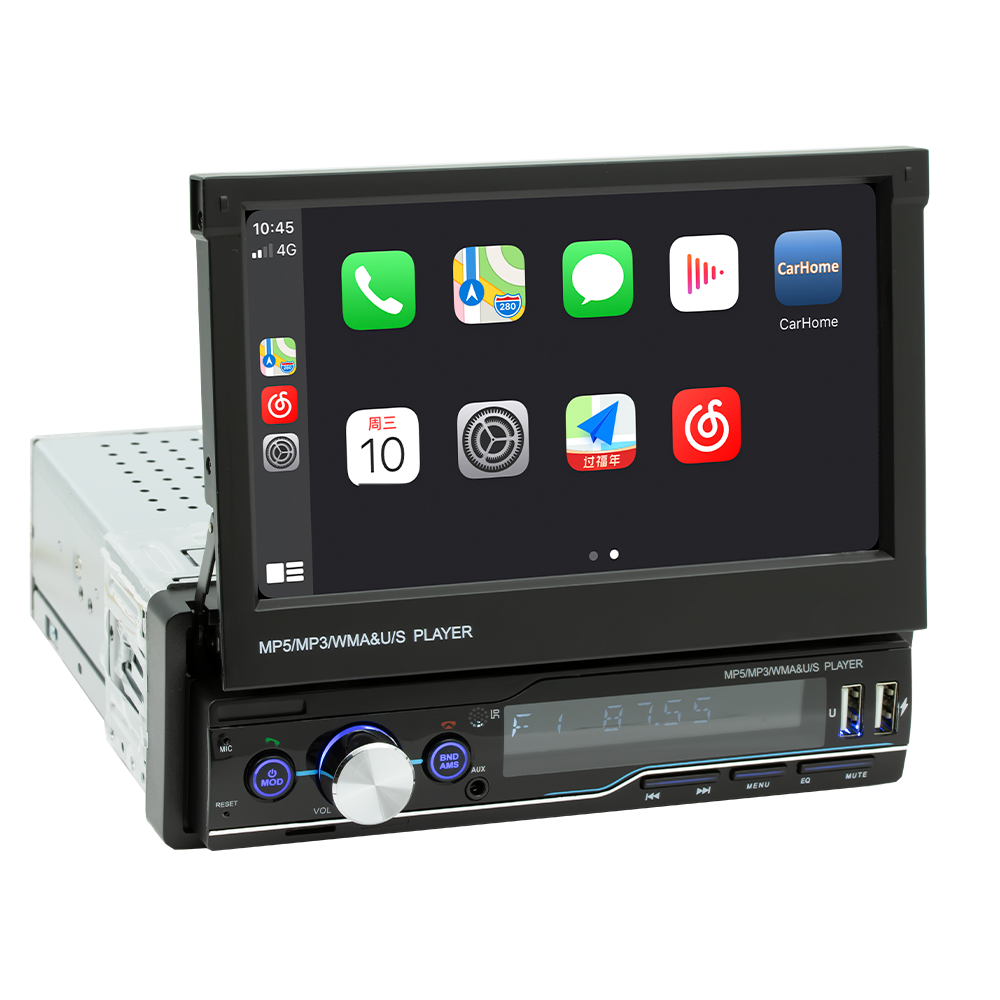 7 Inch 1 DIN Car Stereo Radio Auto MP5 MP4 MP3 Player Retractable bluetooth 1 Din with Apple Carplay / Android Auto