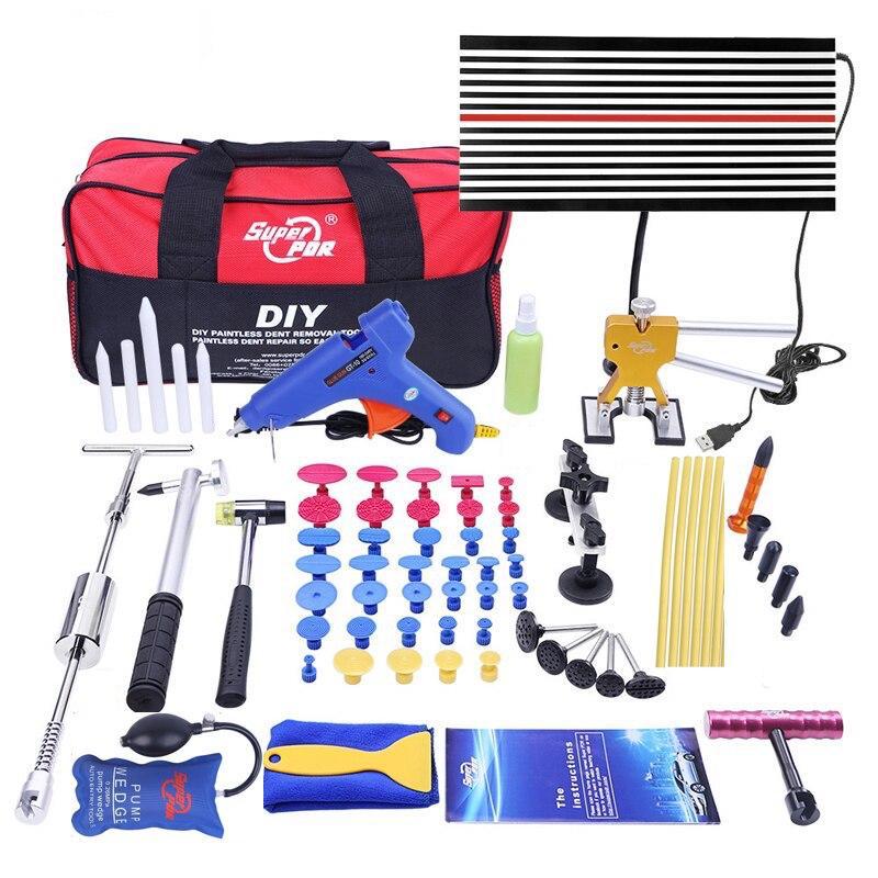 PDR Tools Removal Dent Puller Tool Kit Reflector Board Puller Tabs Glue Gun for Car Body Hail Damage Any Car Dent