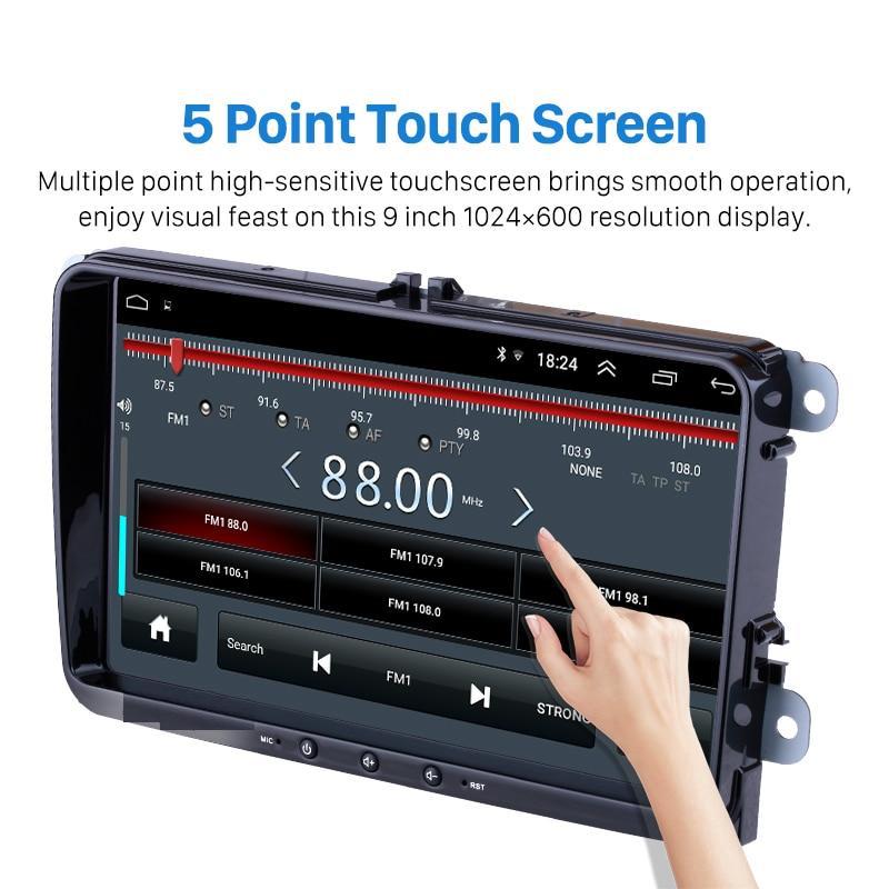 2G + 64G Suitable for VW Android 8.1 Stereo Head Unit 9” with Apple CarPlay + Reverse Camera Suit for VW Golf 5 6 Skoda Passat Seat