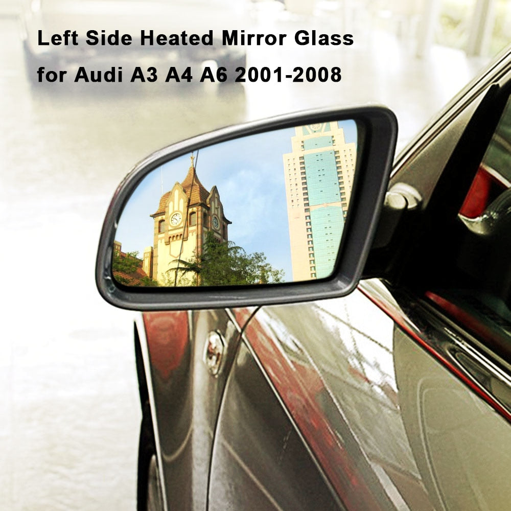 Left Side Heated Electric Wing Door Mirror Glass for Audi A3 A4 A6 2001-2008