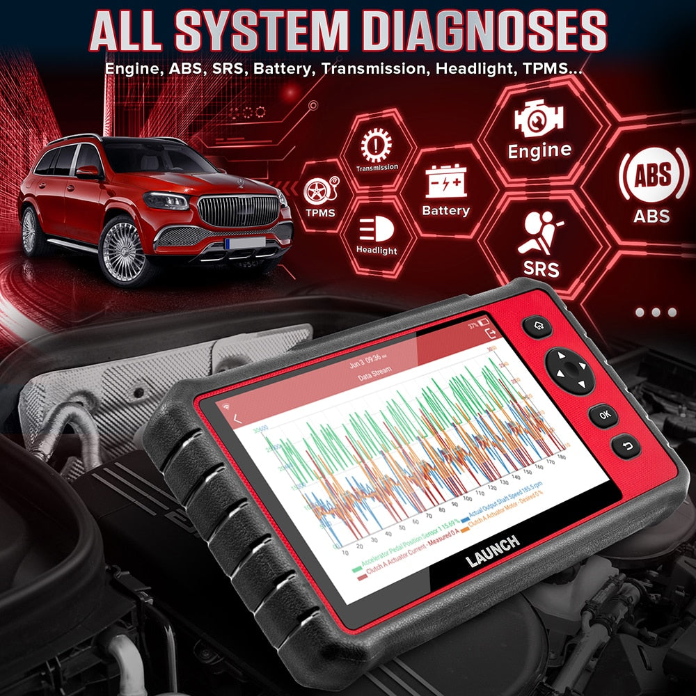 LAUNCH X431 CRP909E Professional Full System Car Scan Tool TPMS DPF IMMO 15 Reset OBDII OBD2 Scanner CRP909