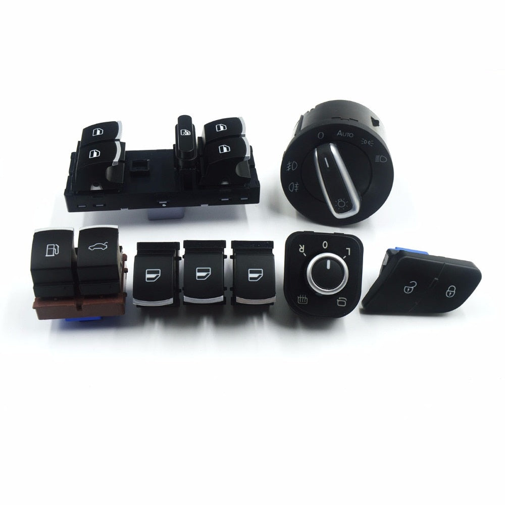 Lock / unlock tailgate & fuel flap Window headlight mirror switch for VW Passat b6 3c 2006-2011 35D959903 3C0962125B 5ND941431B