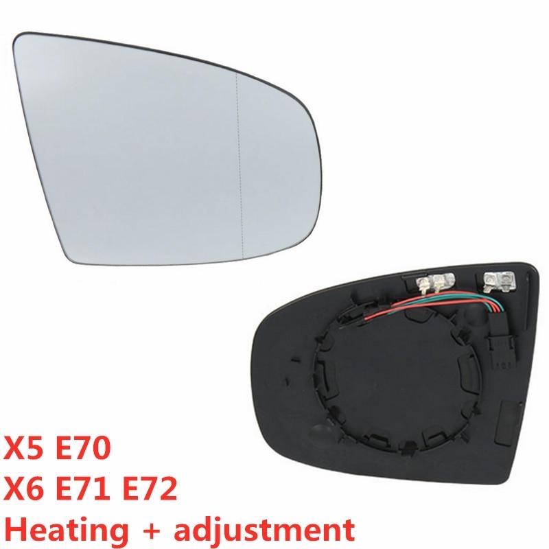 RIGHT Side Rearview Wing Mirror Glass Heated for BMW X5 E70 X6 E71 E72 + Adjustment