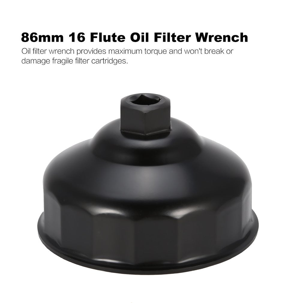 Oil Filter Cap Wrench 86mm 16 Flutes Cap Removal Tool Suitable for BMW Volvo