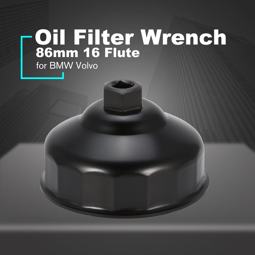 Oil Filter Cap Wrench 86mm 16 Flutes Cap Removal Tool for BMW Volvo
