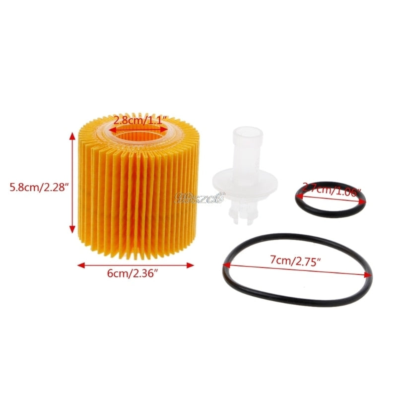 2 x Oil Filter Cartridge compatible with Corolla, Prius, to suitable for Toyota engines 1.8L 2ZR-FE - 04152-YZZA6