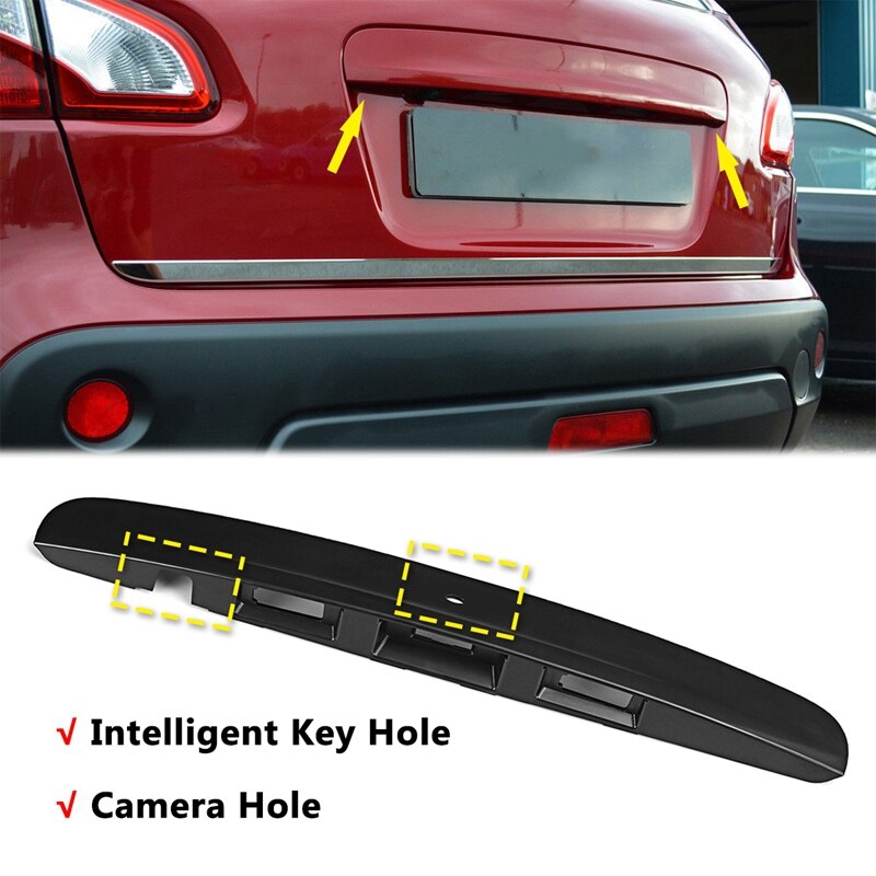 90812JD20H Rear Tailgate Boot Door Grab Handle Trim Cover with I-Key Camera Hole Suitable for Nissan Qashqai Dualis J10 j10 2007 2008 2009 2010 2011 2012 2013 2014 Garnish