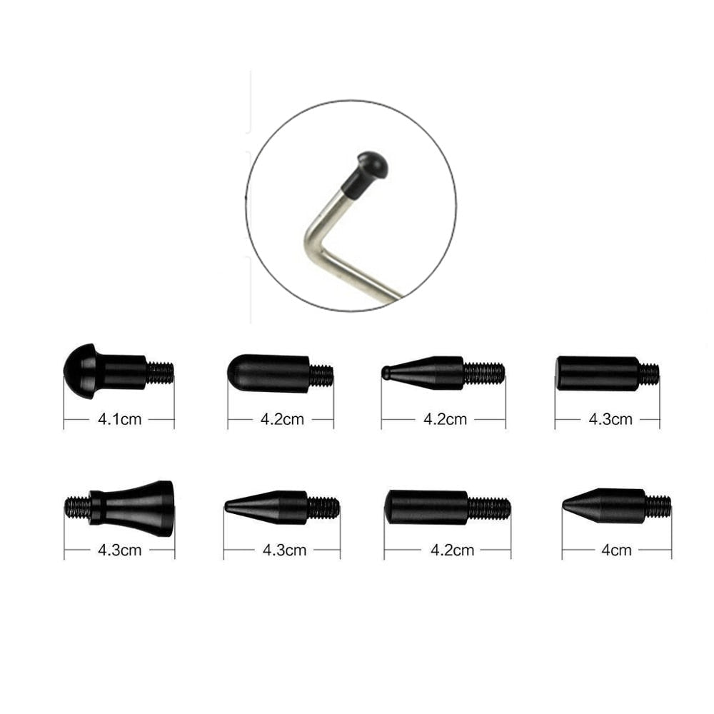 Rods Hook Tools Push Rod with 8 Pcs Tap Down Heads Dent Puller Kit for Window Partition Car Repair Tools