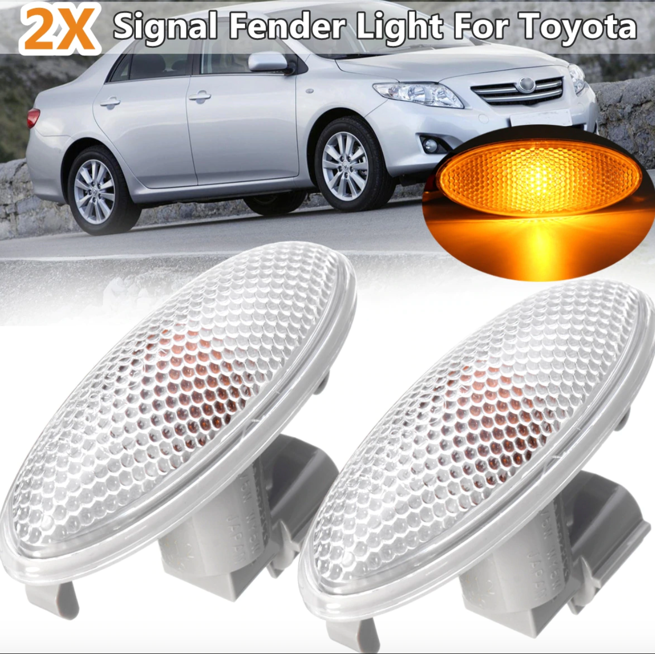 1 Pair Toyota Corolla Camry Yaris RAV4 LED Turn Signal Lights Refit Turn Indicators