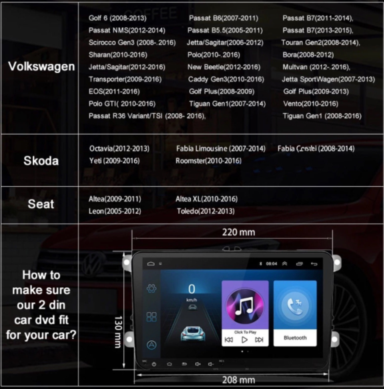 Android 11.0 Car DVD Volkswagen Tiguan 2013