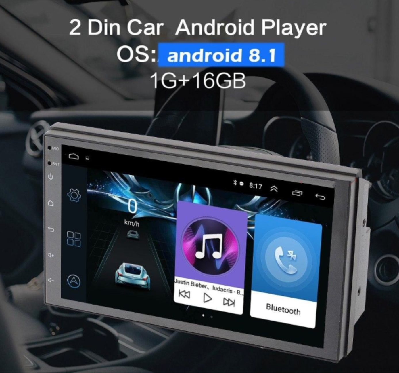 **SPECIAL!** Android 8.1 Car Stereo 2 DIN 7” + Compatible with Toyota Harness, Camera, GPS Navigation, Bluetooth, USB