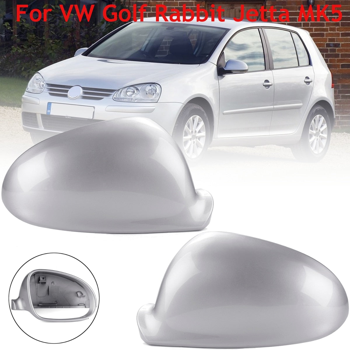 (RIGHT) Rearview Side Wing Mirror Cover For VW Golf Jetta MK5 2006 2007 2008 2009