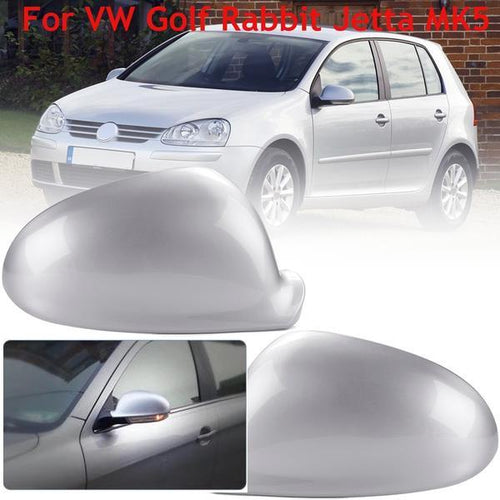 (LEFT) Silver Mirror Cover, Mirror Glass, Mirror Indicator SET For VW Jetta Golf MK5