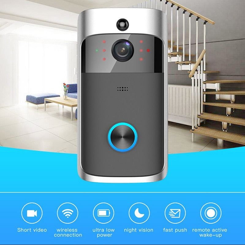 WI-FI Video Door Bell + Extra Chime CCTV Doorbell IR Alarm Wireless Security Camera Doorbell
