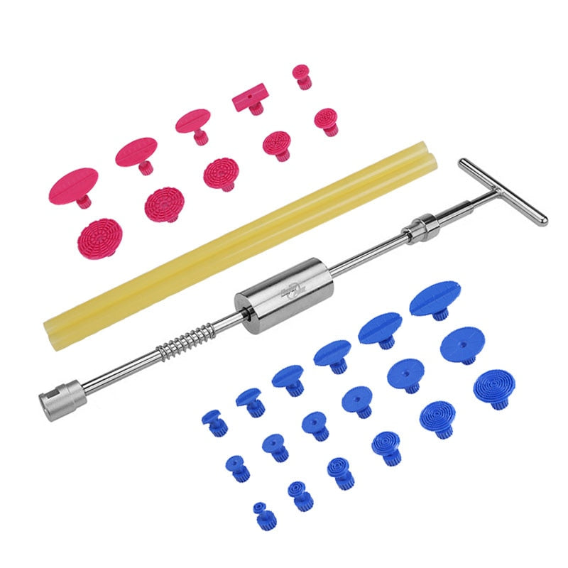  Paintless Dent Repair Tools Dent Puller Slide Hammer Puller Tabs Suction Cup Kit