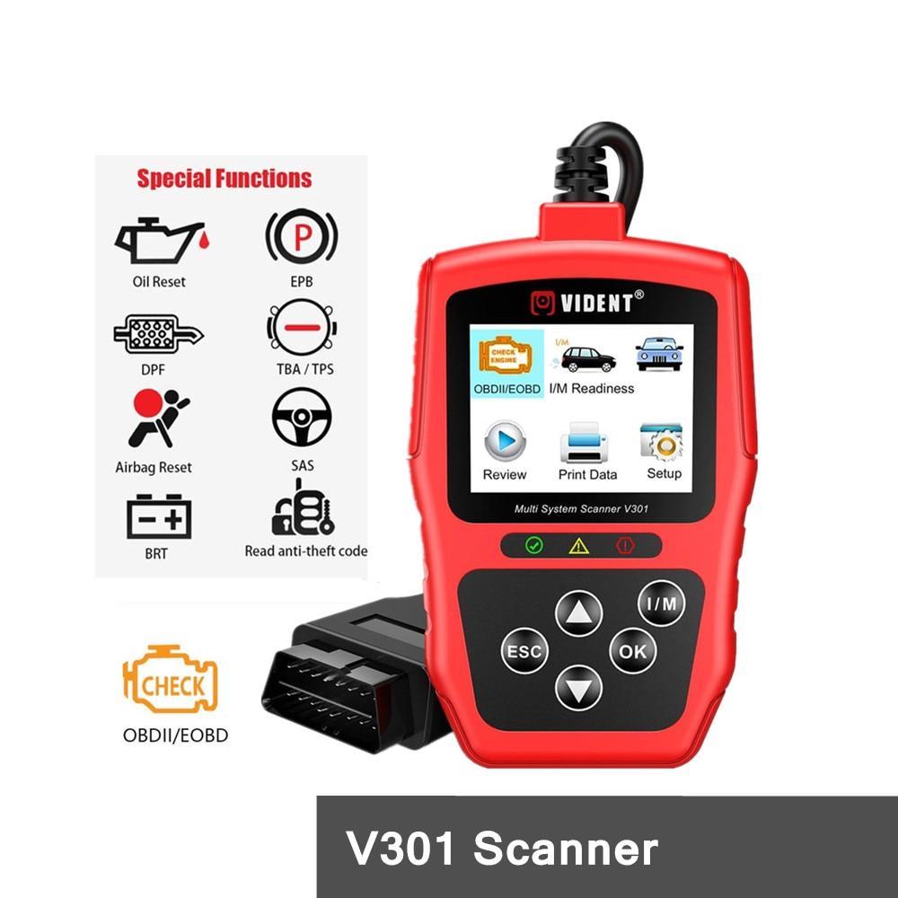 V301 Full System OBD2 Scanner Compatible with VW Audi Skoda Seat Car Diagnostic Tool with SAS EPB DPF Oil Battery Reset