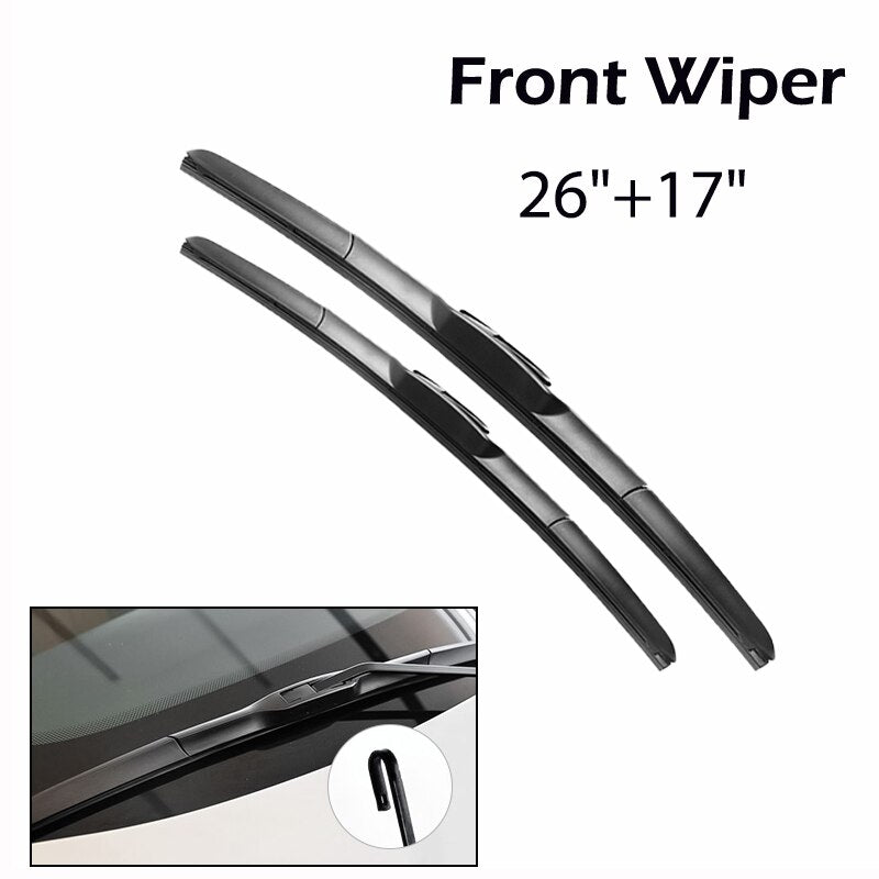 Wiper Front & Rear Windscreen Wiper Blades Set For Nissan Qashqai J11 2013 2014 2015 2016 2017 2018 2019 2020 26"17"12"