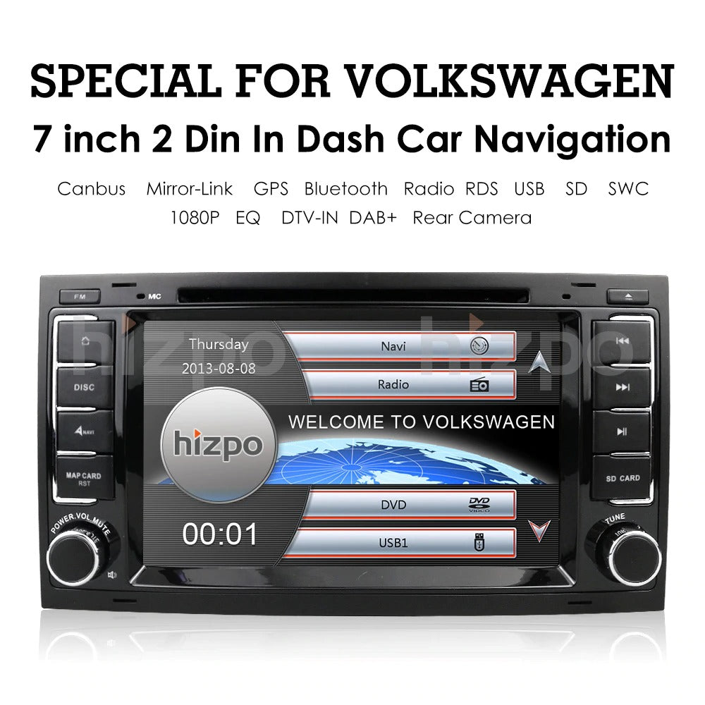 Car DVD Multimedia Player Suit Volkswagen Touareg T5 Multivan car DVD player GPS navigation Radio Stereo TV SWC BT
