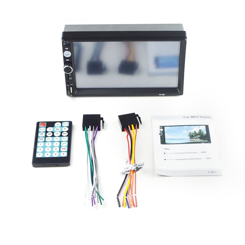 Car Stereo Double DIN Head Unit with Rear View Camera, Bluetooth, Hands Free Calls, Mirror Link
