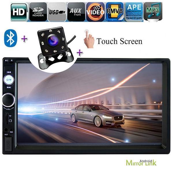 Car Stereo 2 DIN Head Unit with Rear View Camera, For Nissan, Toyota, Honda