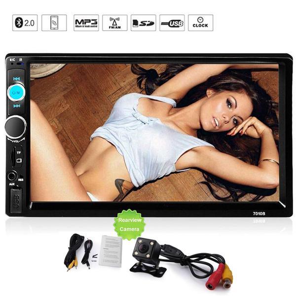 Car Stereo 2 DIN Head Unit with Rear View Camera, Suit for Nissan, Toyota, Honda, Subaru, Mazda