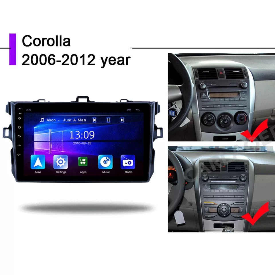 Android 10.1 Car Radio Multimedia Player Supports CarPlay and Android Auto Backing Camera Suitable For Toyota Corolla E140/150 2006 - 2013