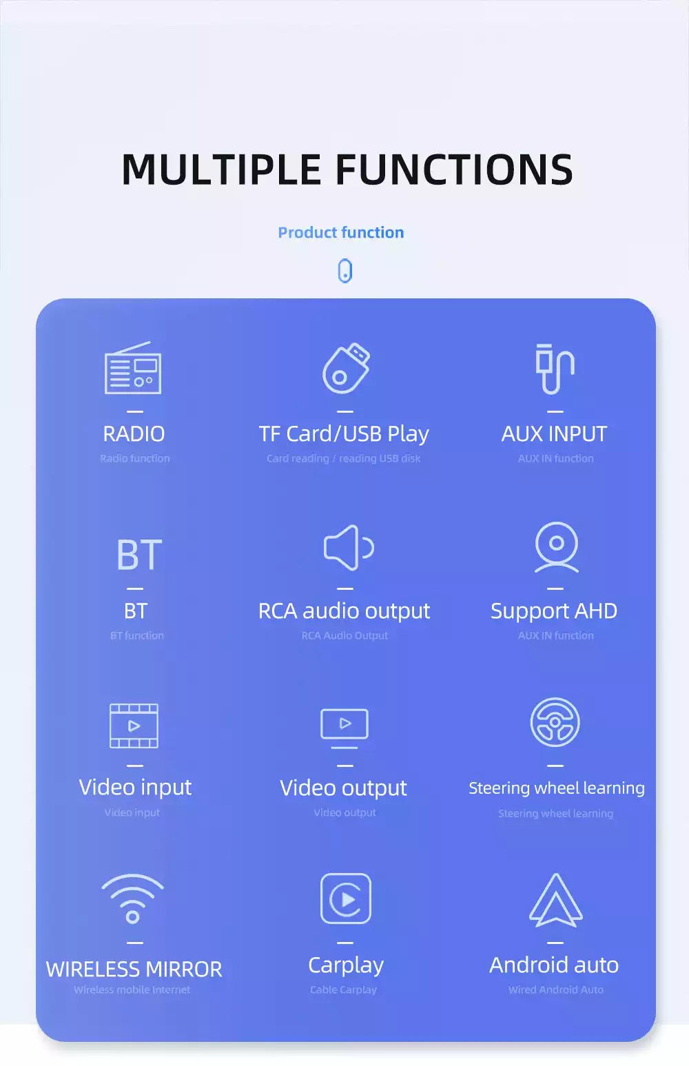 Car Stereo with Apple CarPlay / Android Auto Suit VW Golf MK5 MK6 Car Stereo Double DIN Head Unit, Bluetooth