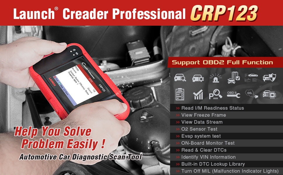 Car Scanner tool Launch X431 CRP123 Creader ENG/AT/ABS/SRS