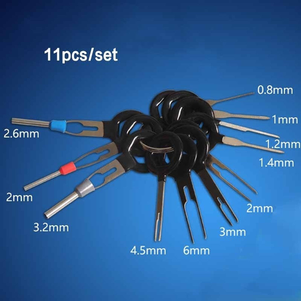 11Pcs Car Wire Harness Terminal Extraction Pick Connector Crimp Pin Remove Tool Set Stereo