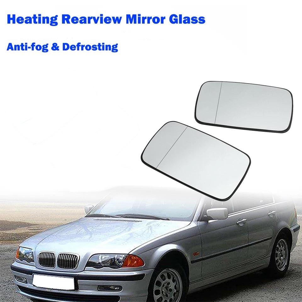 Mirror Glass Fit Left and Right Side For BMW E39 / E46 318i 320i 330i 325i 525i Clear
