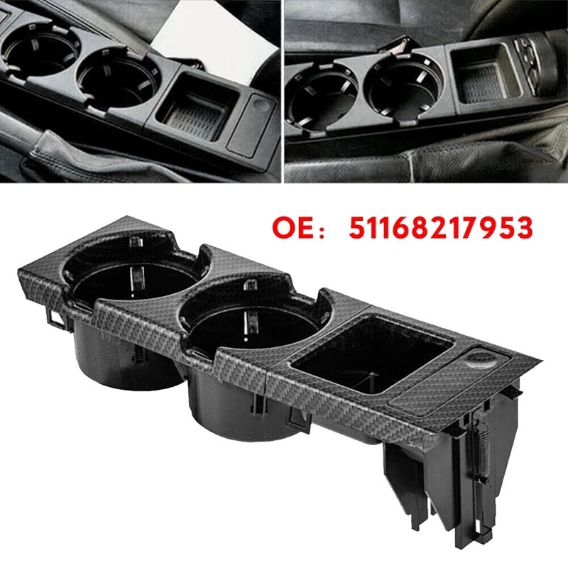 Carbon Fiber Look Front Center Console Cup Rack / Cup Holder Change Box for BMW E46 3 Series 51168217953