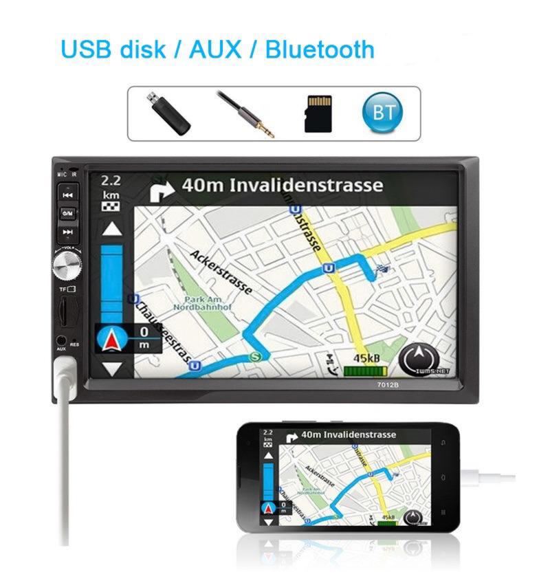 Car Stereo 2 DIN 7 inch Head Unit with Rear View Camera, Bluetooth