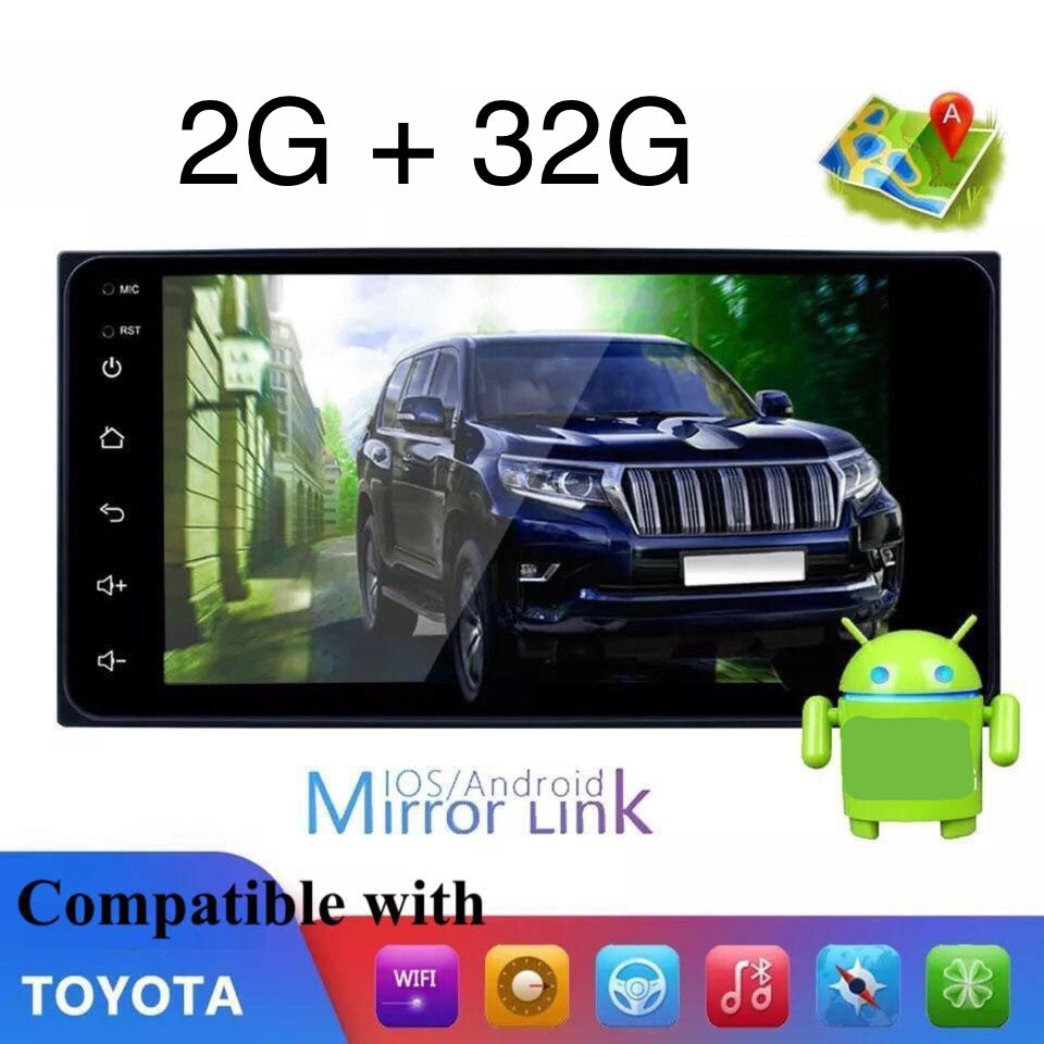 2G + 32G Android 8.1 CarPlay Compatible with Toyota Car Stereo Head Unit Multimedia Player + Bluetooth + GPS Navigation + 8IR Rear Camera