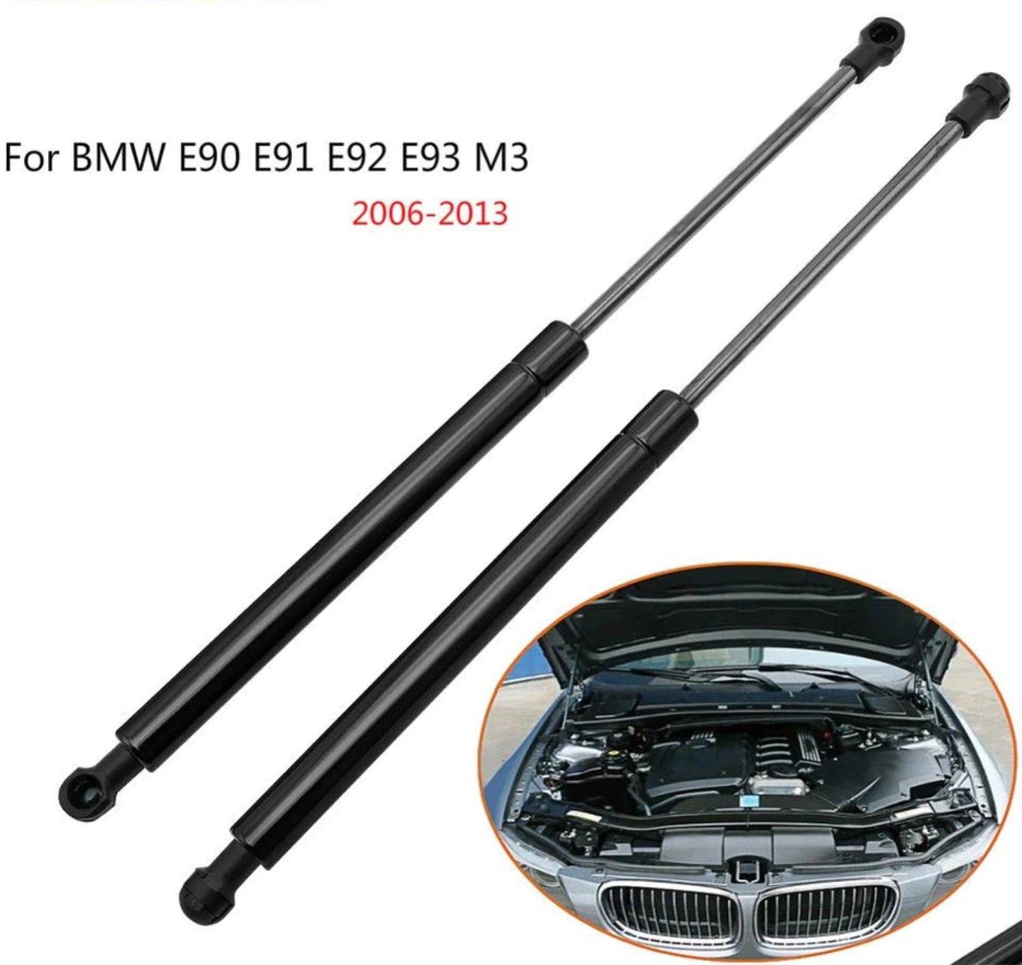 2 x OEM STABILUS 4B-9669ZC Stabilus Bonnet Struts Hood Lift Gas Shock Support Suit For BMW 3 Series E90 E91 E92 E93 2005-2013