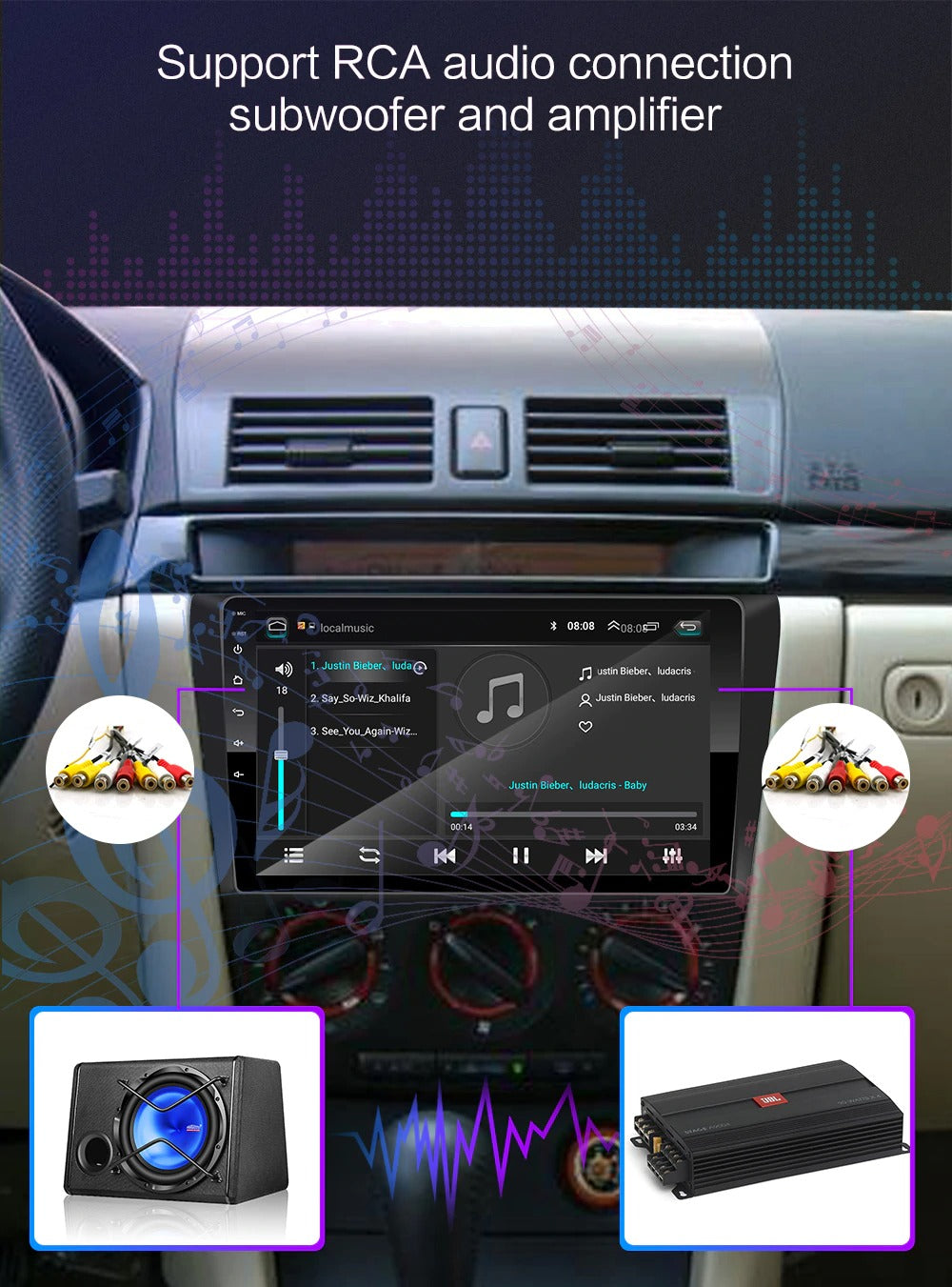 Car Stereo For Mazda 3 Axela 2009-2012 Supports Apple Car Play / Android Auto GPS Navigation Radio Stereo 1G 16G WIFI Multimedia Player