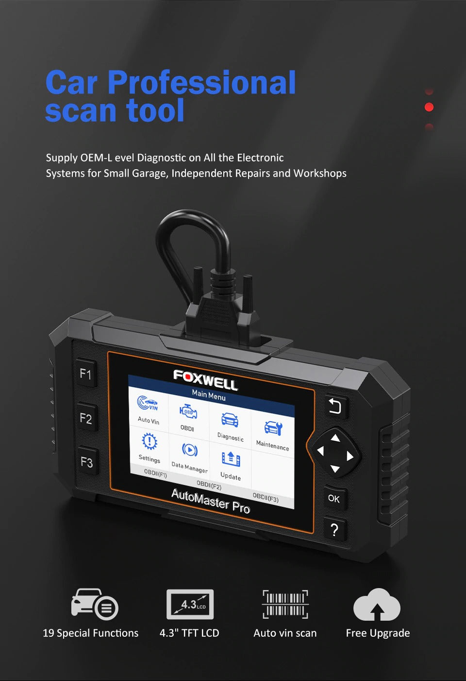 Foxwell NT644 Elite Professional OBD 2 Diagnostic Car Scanner Tool Full System Scan 19 Reset Service OBD2 Automotive Scanner